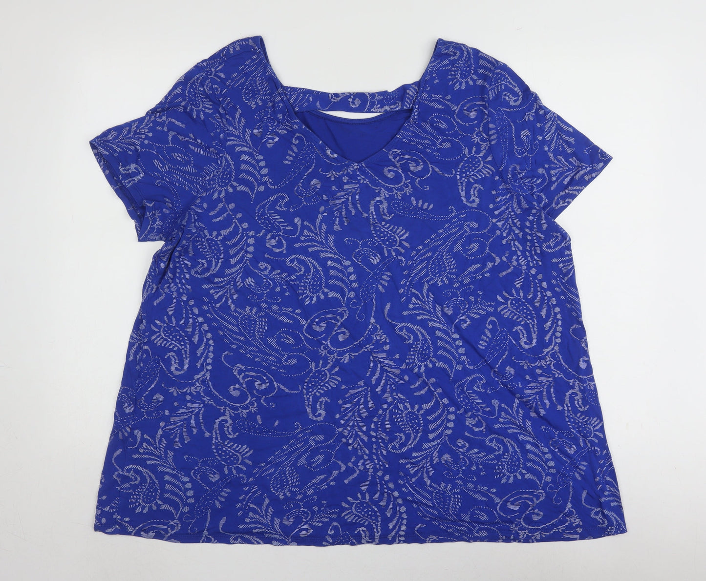 Womens UK Size 20 Roman Blue Basic T-Shirt