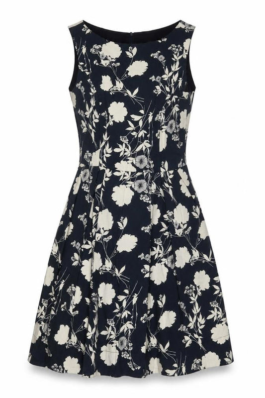 Cue Women's Black Floral Dress Size 12 Sleeveless Casual