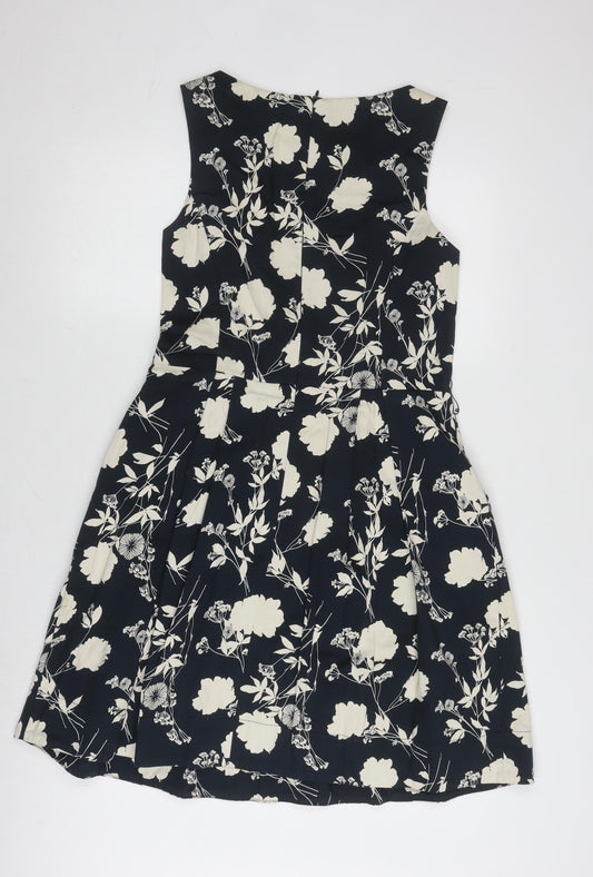 Cue Women's Black Floral Dress Size 12 Sleeveless Casual