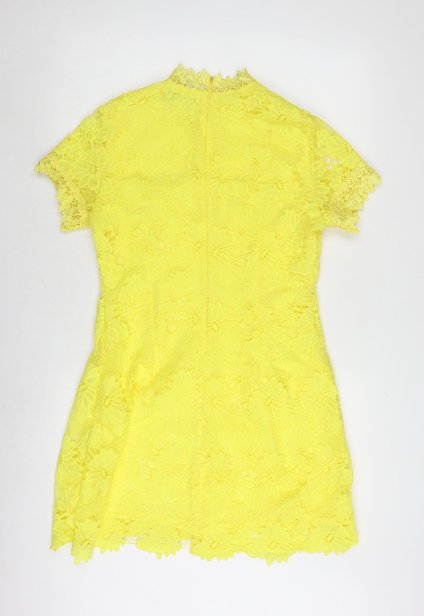 Women's Yellow Lace Shift Dress Size M