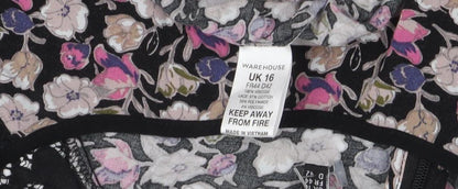 Warehouse Women's Multicoloured Floral A-Line Dress 16