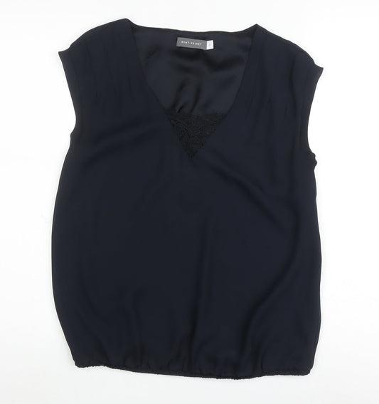 Womens UK Size 10 Mint Velvet Black Basic Blouse