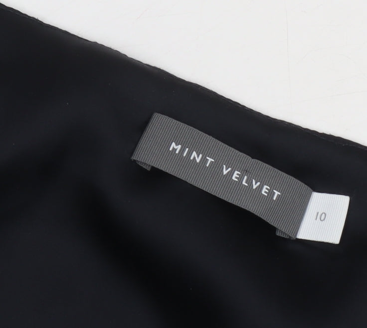 Womens UK Size 10 Mint Velvet Black Basic Blouse