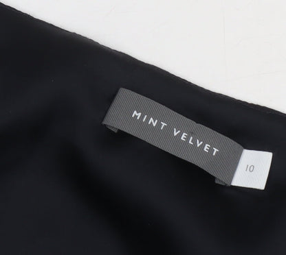 Womens UK Size 10 Mint Velvet Black Basic Blouse