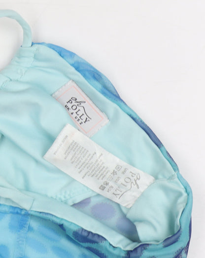 Oh Polly Women’s Blue Geometric Flared Trousers