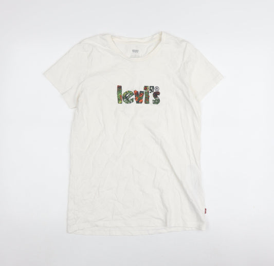 Womens UK Size S Levi's White Basic T-Shirt
