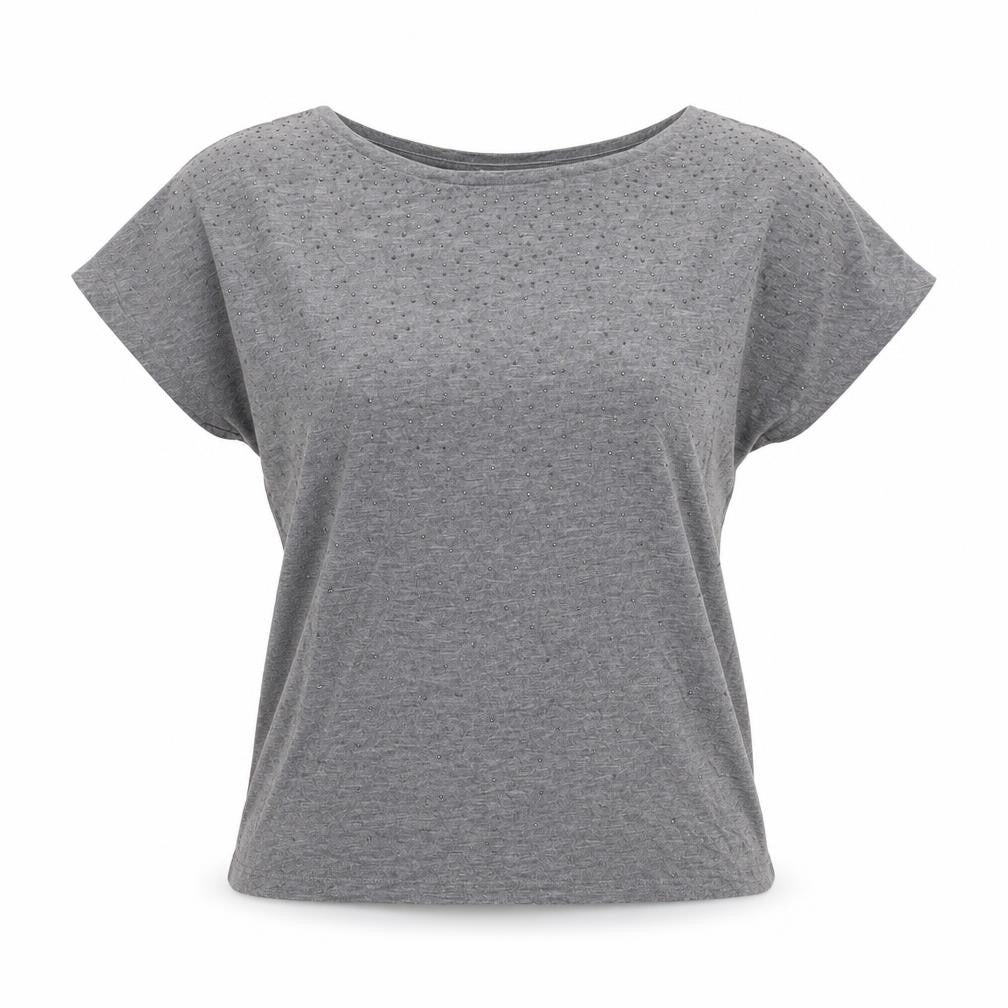 Womens UK Size 8 Warehouse Grey Basic T-Shirt