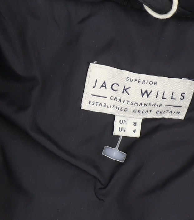 Womens UK Size 8 Jack Wills Black Puffer Jacket