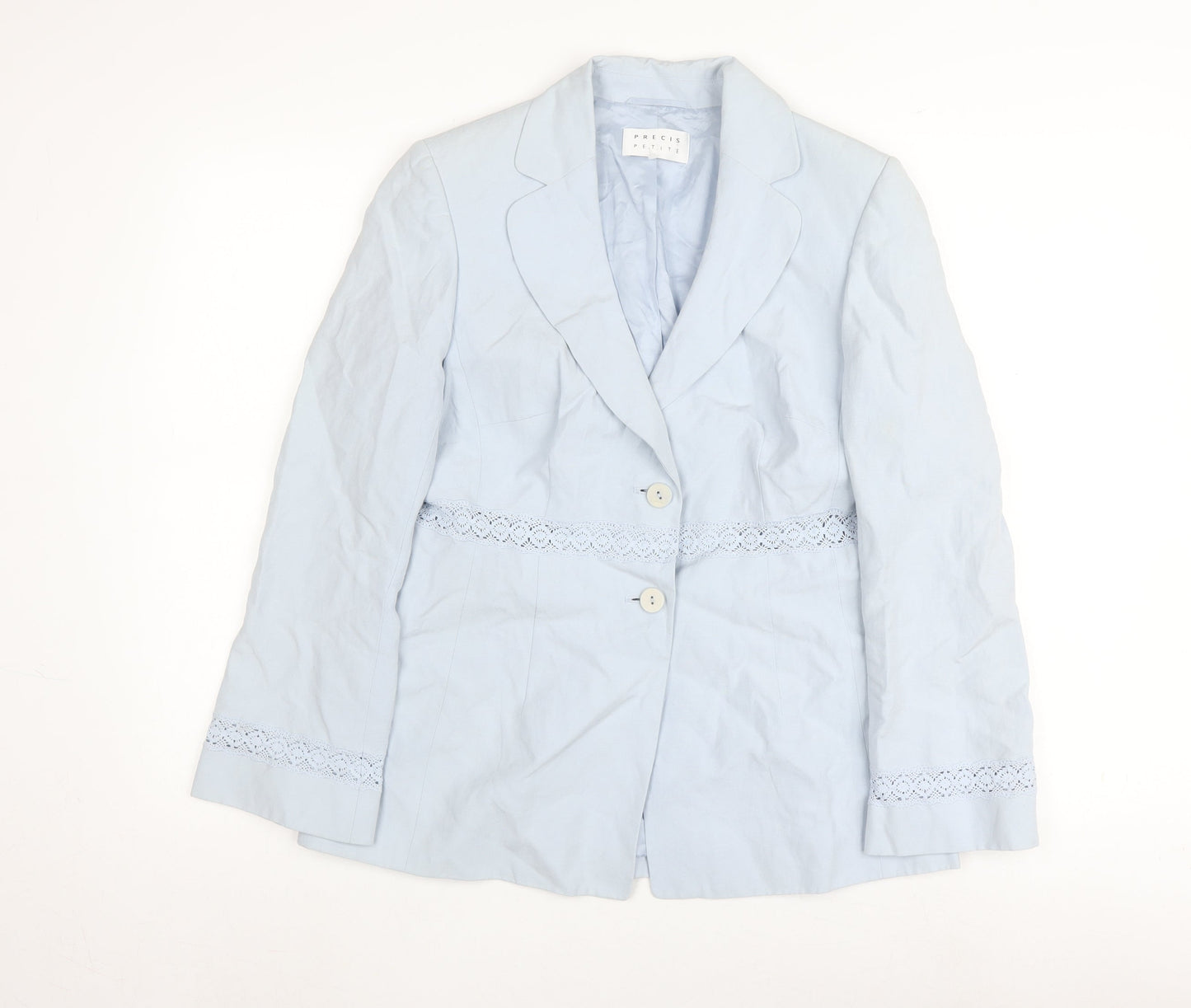 Precis Petite Blue Women's Blazer Size 12 Lace Detail