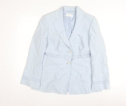 Precis Petite Blue Women's Blazer Size 12 Lace Detail