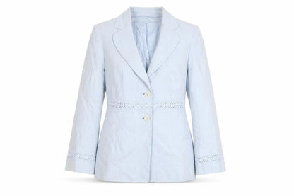 Precis Petite Blue Women's Blazer Size 12 Lace Detail