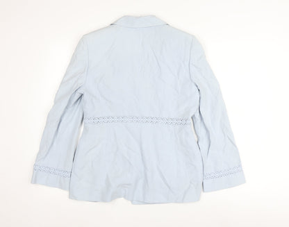 Precis Petite Blue Women's Blazer Size 12 Lace Detail