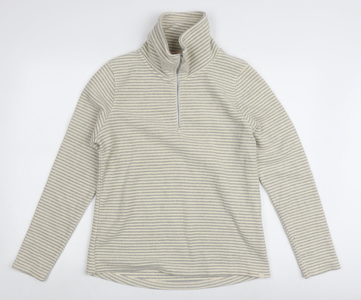 Regatta Women's Beige Striped 1/4 Zip Sweatshirt Size 12