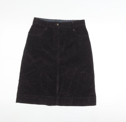 Mandarin Women's Black Corduroy Pencil Skirt with Pockets - Size 8