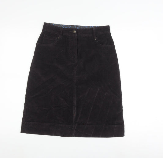 Mandarin Women's Black Corduroy Pencil Skirt with Pockets - Size 8