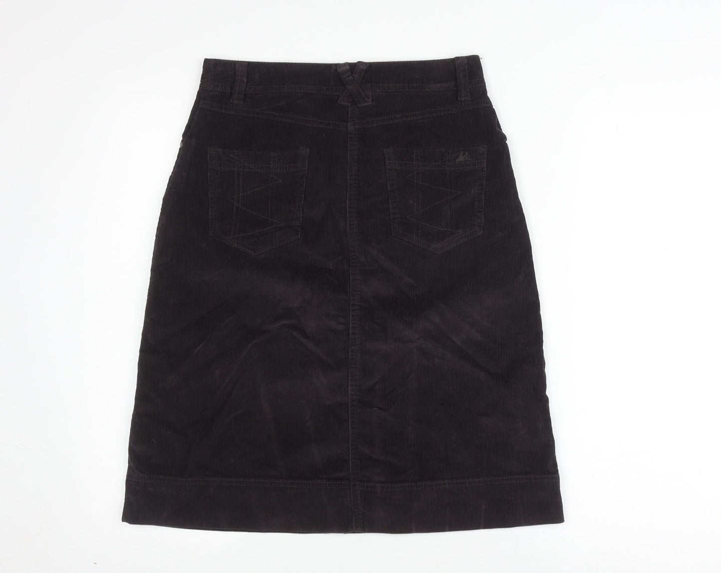 Mandarin Women's Black Corduroy Pencil Skirt with Pockets - Size 8
