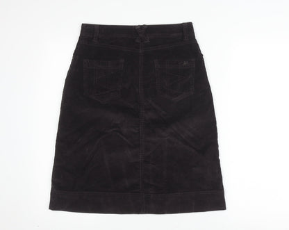 Mandarin Women's Black Corduroy Pencil Skirt with Pockets - Size 8