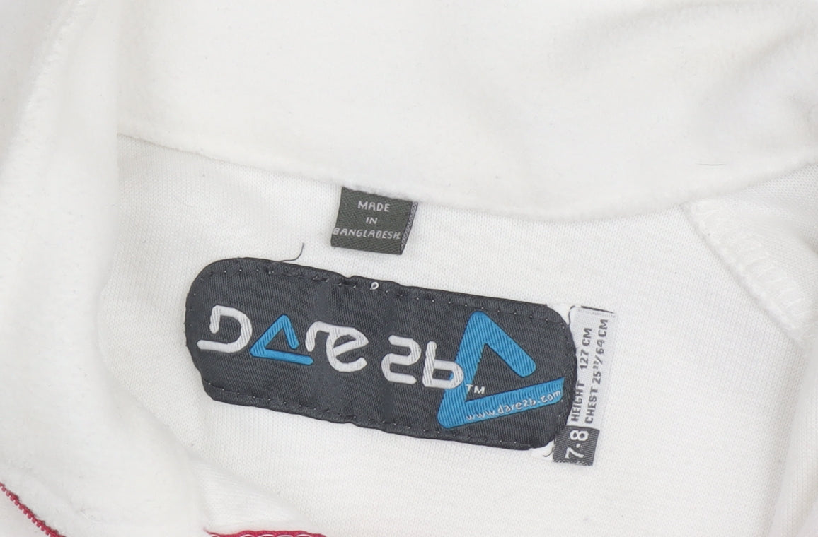 Dare 2b Girls White Fleece Sweatshirt 1/2 Zip 7-8 Years