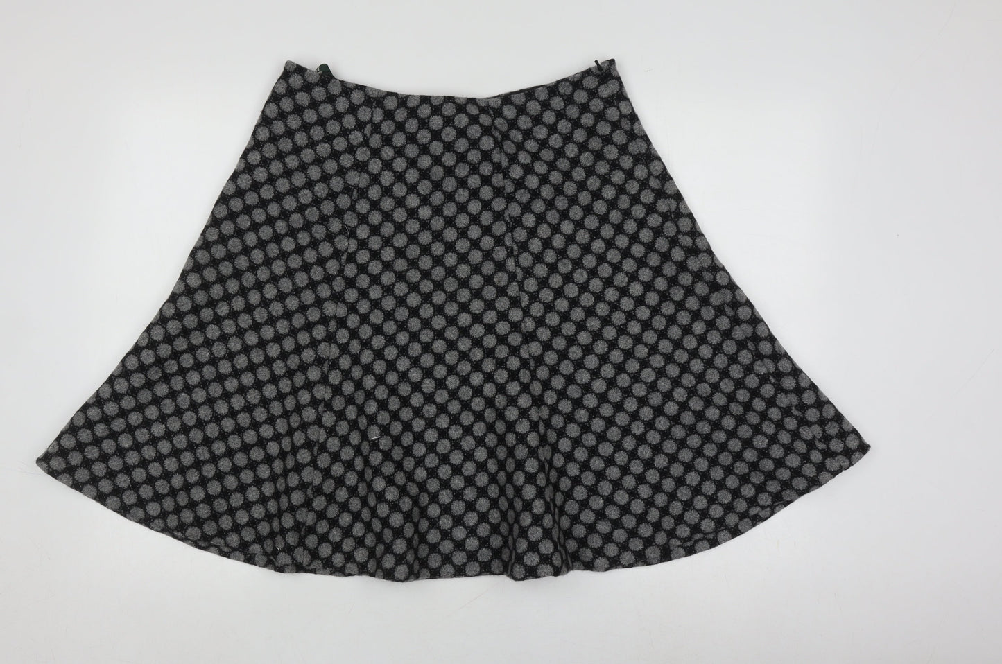 Hobbs Women's Black Wool A-Line Polka Dot Skirt, Size 14