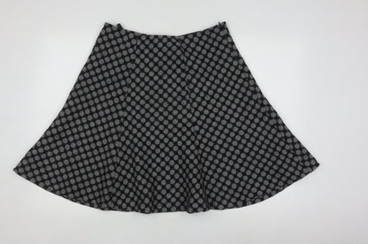Hobbs Women's Black Wool A-Line Polka Dot Skirt, Size 14