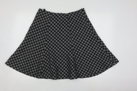 Hobbs Women's Black Wool A-Line Polka Dot Skirt, Size 14