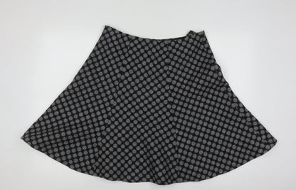 Hobbs Women's Black Wool A-Line Polka Dot Skirt, Size 14