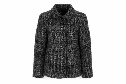 Marks & Spencer Women's Black Tweed Coat Size 12