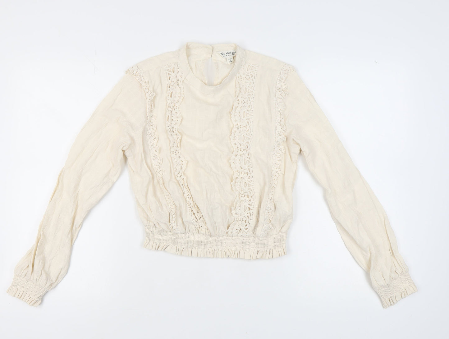 Womens UK Size 10 Miss Selfridge Ivory Basic Blouse
