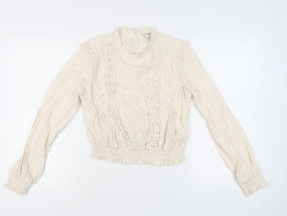 Womens UK Size 10 Miss Selfridge Ivory Basic Blouse