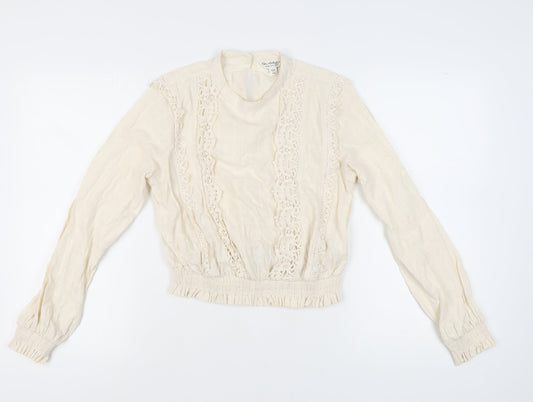 Womens UK Size 10 Miss Selfridge Ivory Basic Blouse