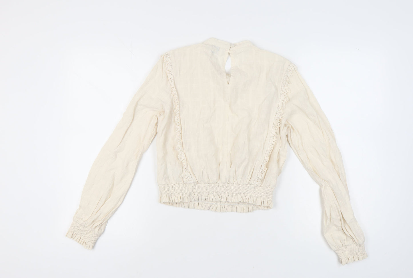Womens UK Size 10 Miss Selfridge Ivory Basic Blouse