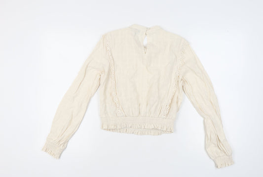 Womens UK Size 10 Miss Selfridge Ivory Basic Blouse