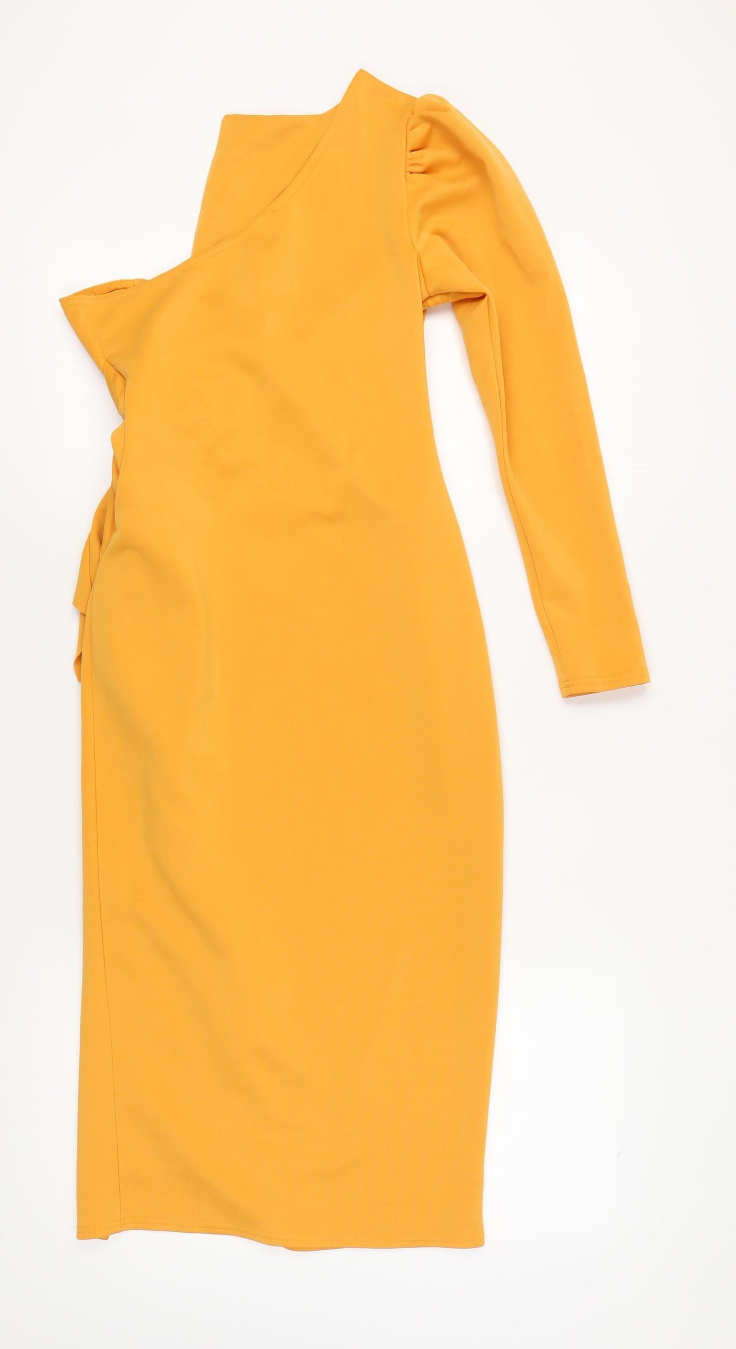 ASOS DESIGN Women's Yellow Off-Shoulder Dress Size 12