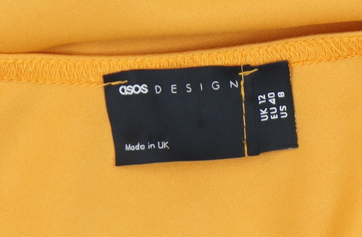 ASOS DESIGN Women's Yellow Off-Shoulder Dress Size 12