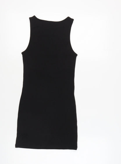 Topshop Women's Black Bodycon Mini Dress Size 8