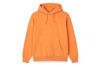 Front view of Light & Shade unisex orange pullover hoodie l comfortable