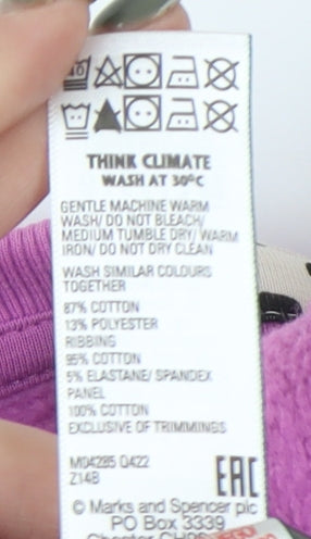 Marks and Spencer Girls Purple Pullover Sweatshirt 11-12 Years