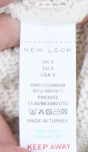 Womens UK Size S New Look Ivory Pullover Jumper