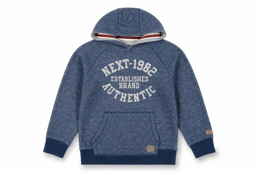 Next Boys Blue Pullover Hoodie, 9 Years, Logo Accent