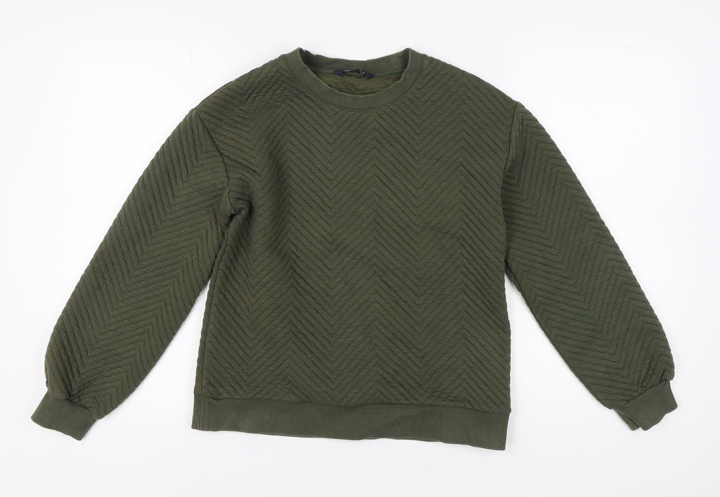 Marks and Spencer Green Chevron Pullover Sweatshirt, Size 8