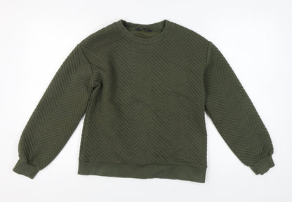 Marks and Spencer Green Chevron Pullover Sweatshirt, Size 8