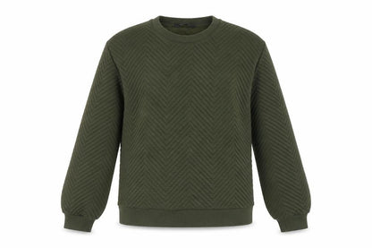 Front view of Marks & Spencer Green Chevron Pullover Sweatshirt, size 8