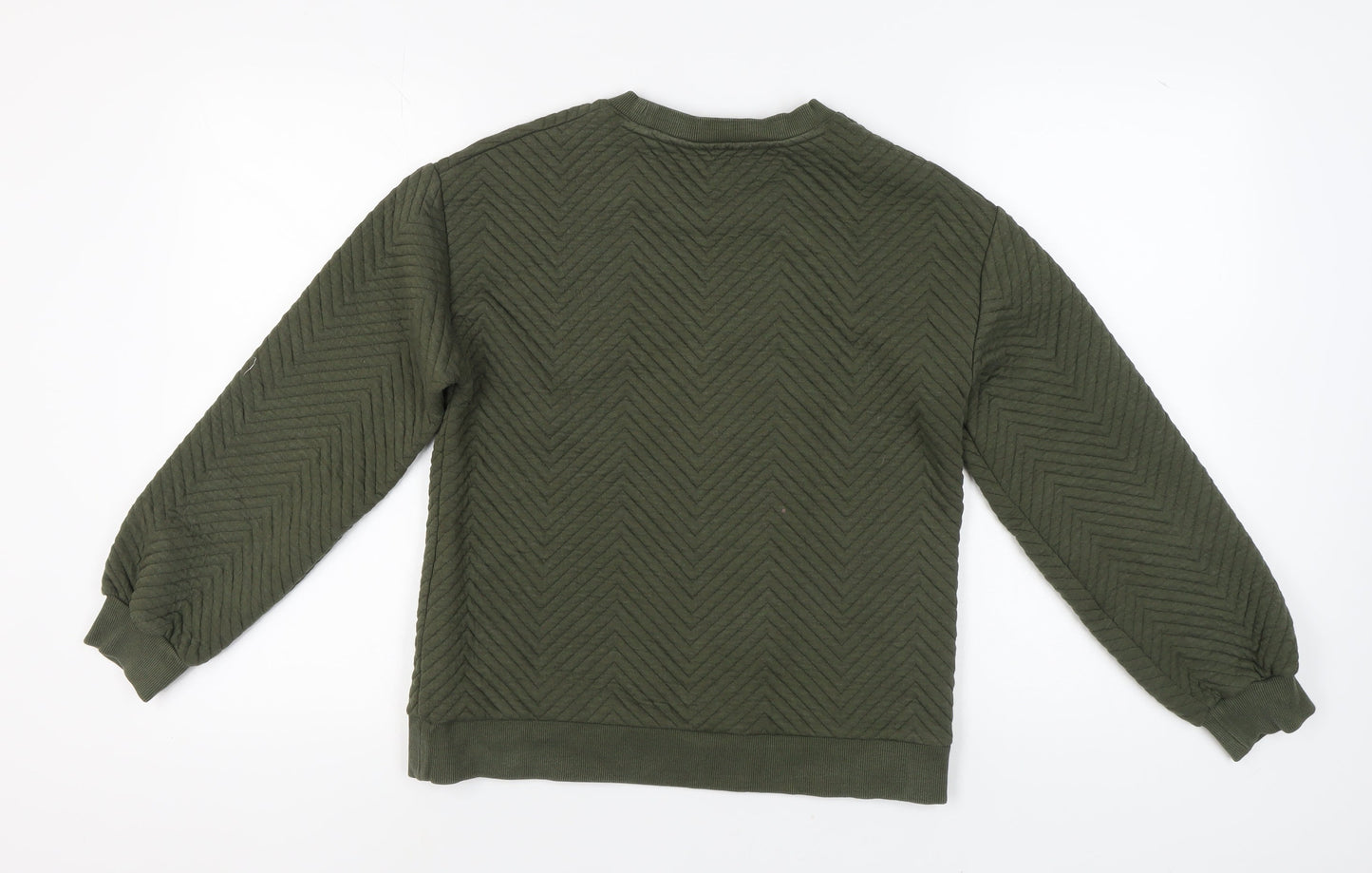 Marks and Spencer Green Chevron Pullover Sweatshirt, Size 8