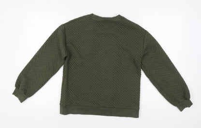 Marks and Spencer Green Chevron Pullover Sweatshirt, Size 8