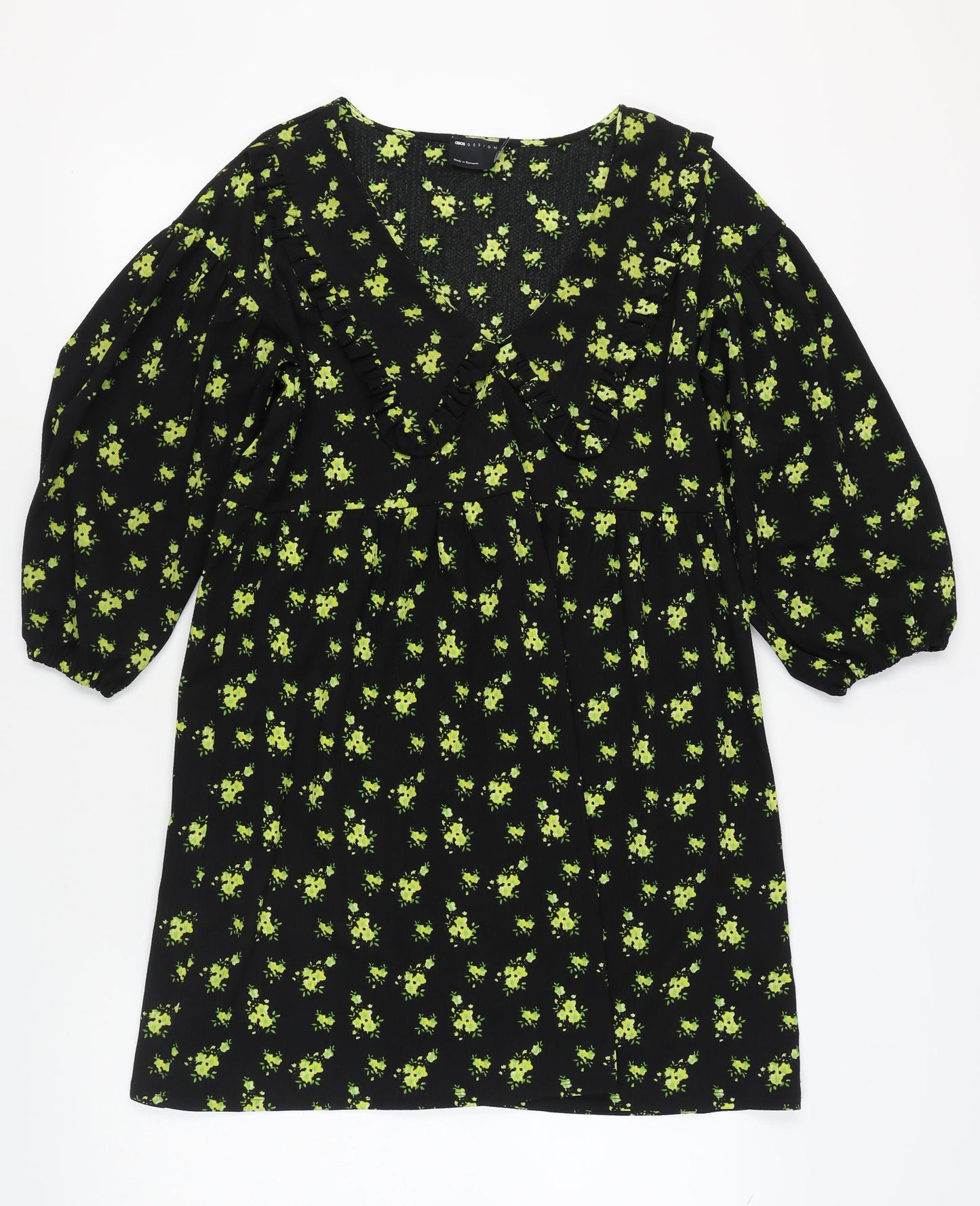 ASOS DESIGN Women's Black Floral Dress Size 10