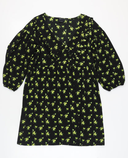 ASOS DESIGN Women's Black Floral Dress Size 10