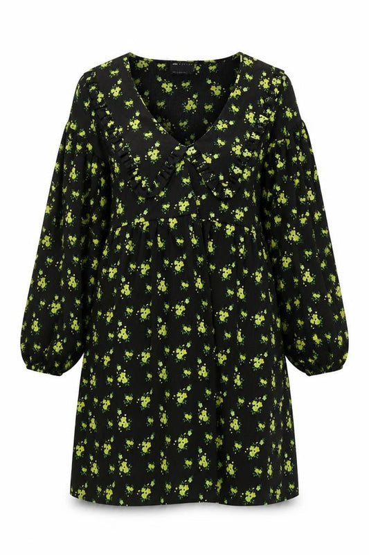 Front view of ASOS DESIGN Women's Black Floral Dress, size 10
