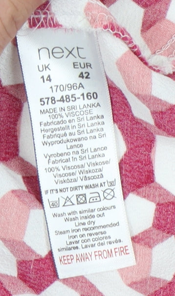 Womens UK Size 14 NEXT Multicoloured Wrap Blouse