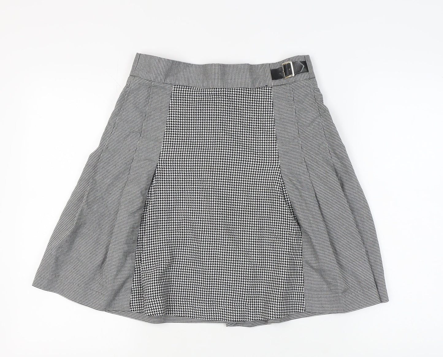 Marks and Spencer Women's Black Houndstooth Skirt Size 12