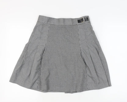 Marks and Spencer Women's Black Houndstooth Skirt Size 12